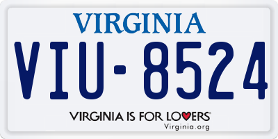 VA license plate VIU8524