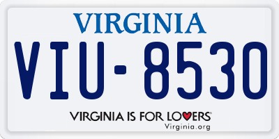 VA license plate VIU8530