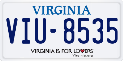 VA license plate VIU8535