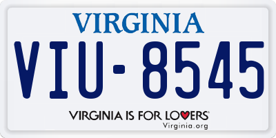 VA license plate VIU8545