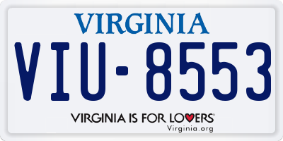 VA license plate VIU8553