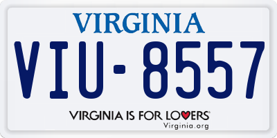 VA license plate VIU8557