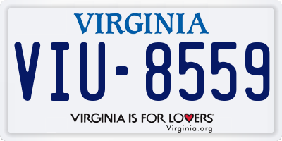 VA license plate VIU8559