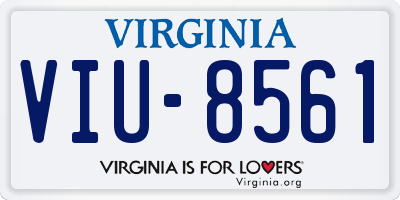 VA license plate VIU8561