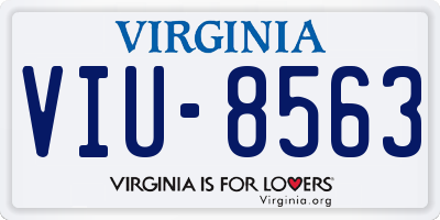 VA license plate VIU8563