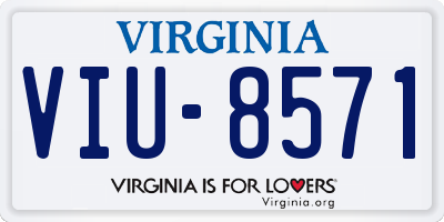 VA license plate VIU8571