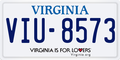 VA license plate VIU8573