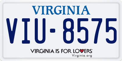 VA license plate VIU8575