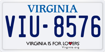 VA license plate VIU8576