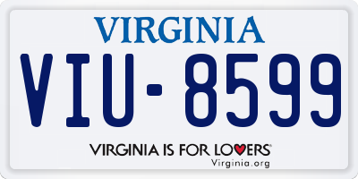 VA license plate VIU8599