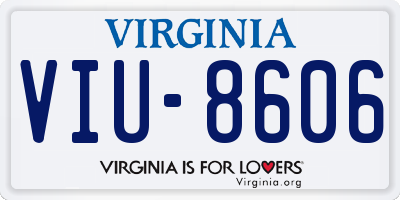 VA license plate VIU8606