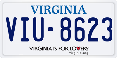 VA license plate VIU8623