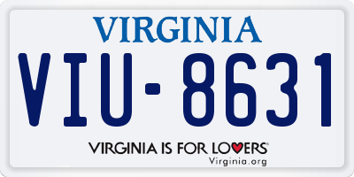 VA license plate VIU8631