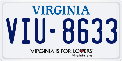 VA license plate VIU8633