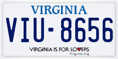 VA license plate VIU8656