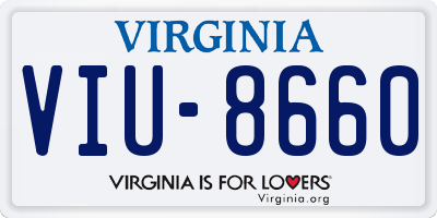 VA license plate VIU8660