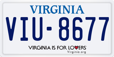 VA license plate VIU8677
