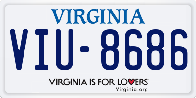 VA license plate VIU8686