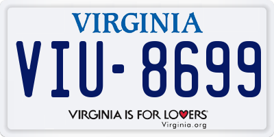 VA license plate VIU8699