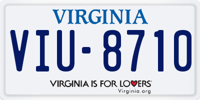 VA license plate VIU8710
