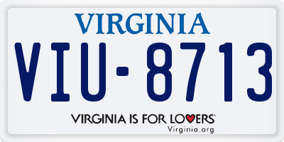 VA license plate VIU8713