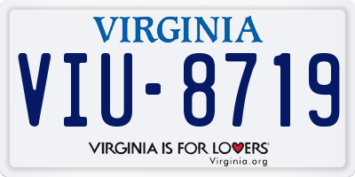 VA license plate VIU8719