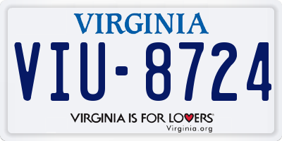 VA license plate VIU8724