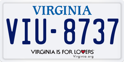 VA license plate VIU8737