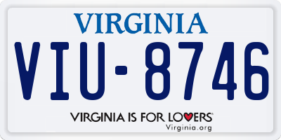 VA license plate VIU8746