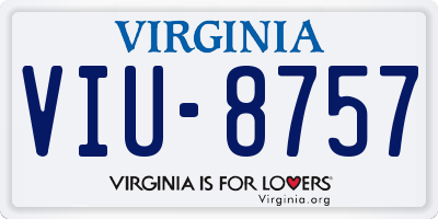 VA license plate VIU8757