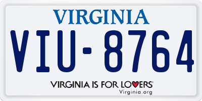 VA license plate VIU8764