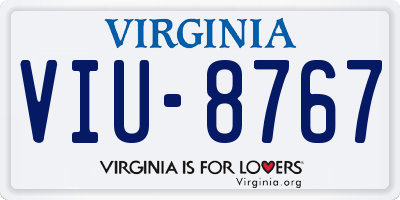 VA license plate VIU8767