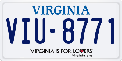 VA license plate VIU8771