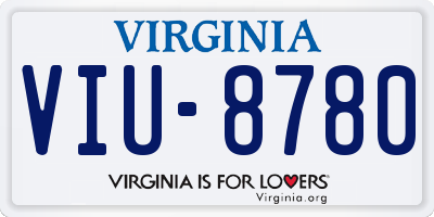 VA license plate VIU8780