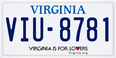 VA license plate VIU8781