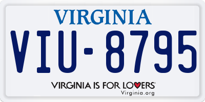 VA license plate VIU8795