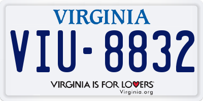 VA license plate VIU8832