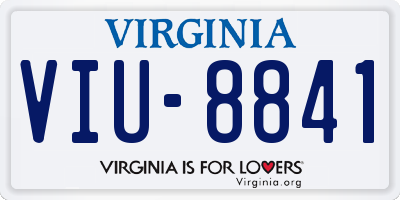 VA license plate VIU8841
