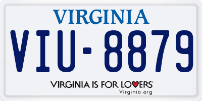 VA license plate VIU8879