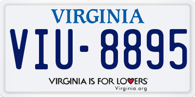 VA license plate VIU8895