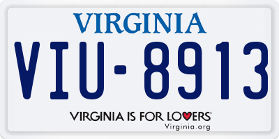 VA license plate VIU8913