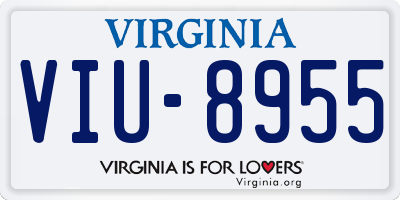 VA license plate VIU8955
