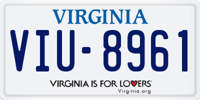 VA license plate VIU8961