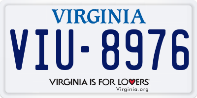 VA license plate VIU8976