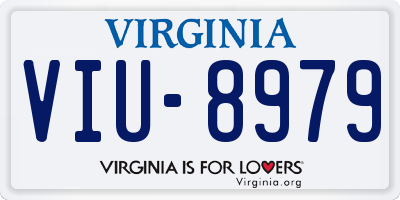 VA license plate VIU8979
