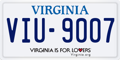VA license plate VIU9007