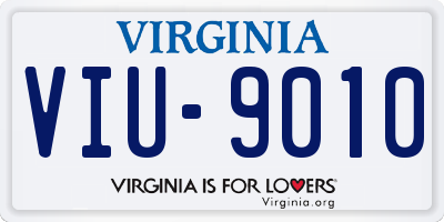 VA license plate VIU9010