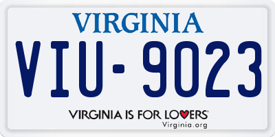 VA license plate VIU9023