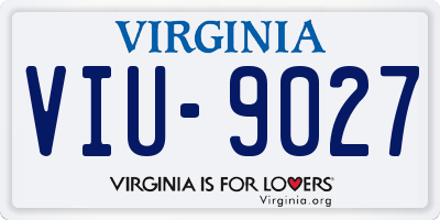 VA license plate VIU9027