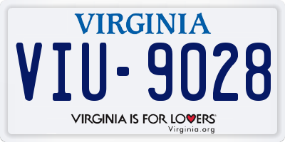 VA license plate VIU9028